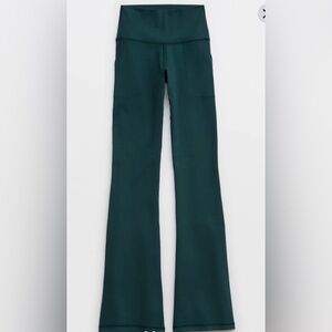 Offline by Aerie Green Crossover Flare Leggings Yoga Lounge Stretch Large